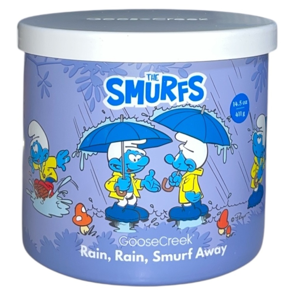 The Smurfs Rain Rain Smurf Away 14.5 oz 3-wick Soy Candle